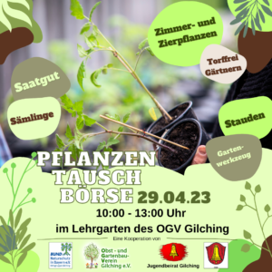 Plakat Pflanzentauschbörse OGV Gilching 29.04.2023